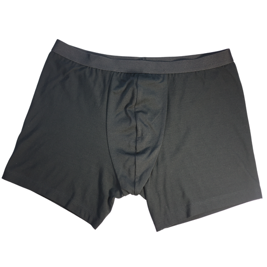 ELZI pour hommes - Boxers en merino noir - Elastique noir.