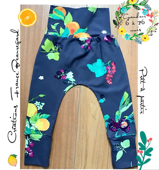 Scalable harem pants small fruits and citrus fruits 6 to 36 months Gr: 6 m